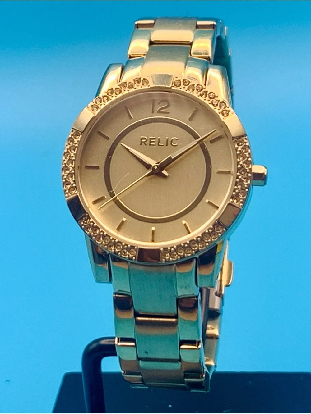RELIC By FOSSIL ZR34202 Women’s Wristwatch All St Steel Crystals Works New Batt